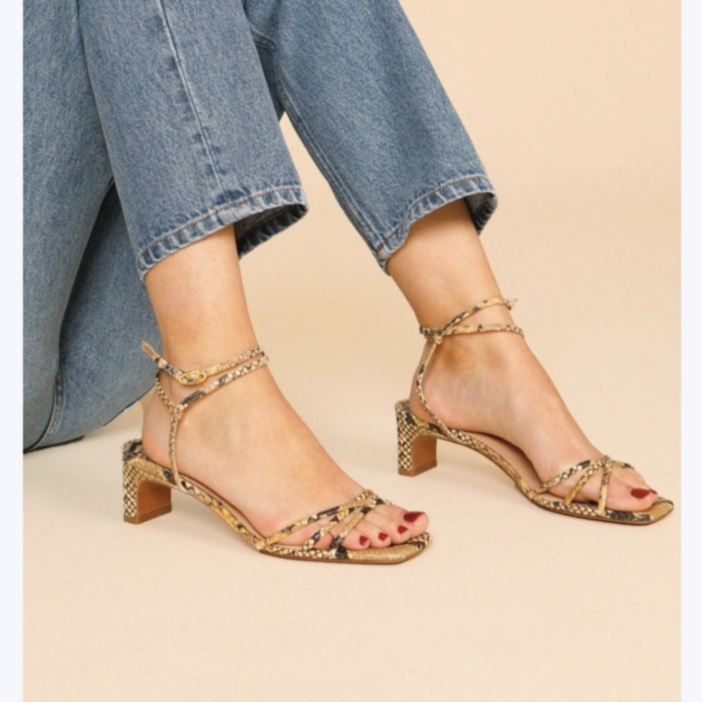 Rouje Yolaine Snakeskin Sandals size 38